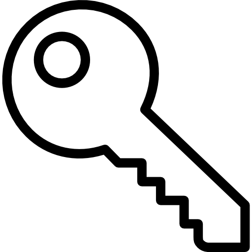 An icon depicting a modern key.